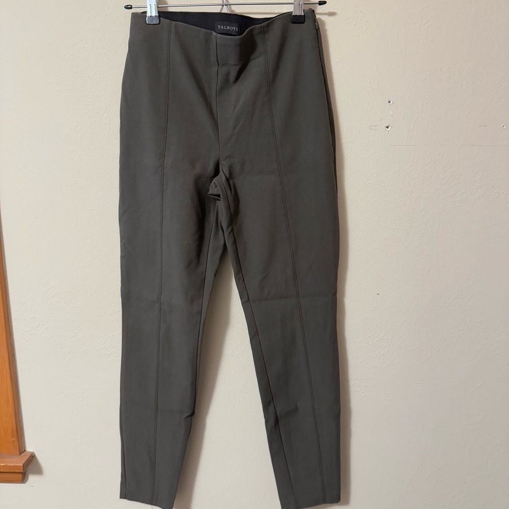 Talbots dark green ponte fitted pant Size Small